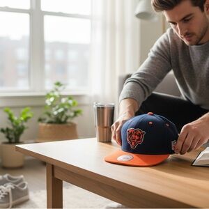 Chicago  bears vintage New Era Navy and Orange Cap